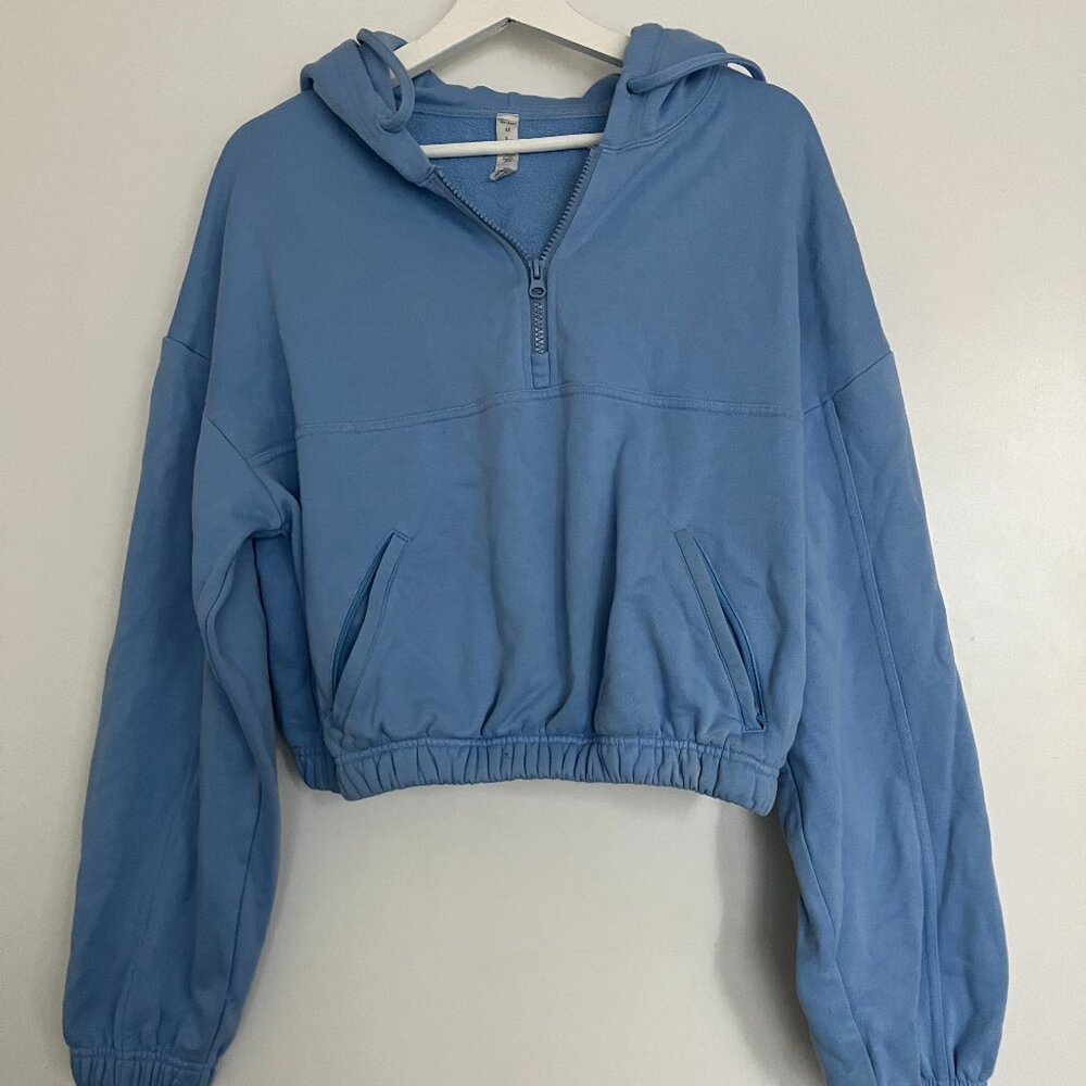 Alo Yoga Stadium Half Zip Hoodie Blue